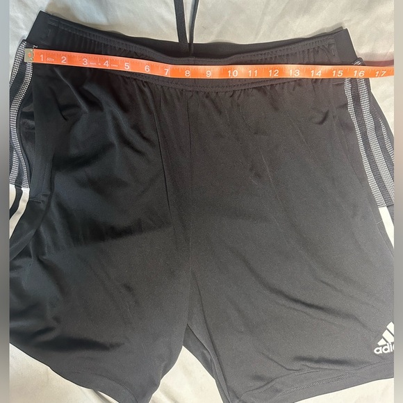 Adidas Men's Black and White Striped Athletic Shorts - Picture 10 of 13